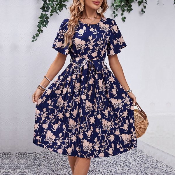 Floral Pattern Printing Dress - Women's Summer Style