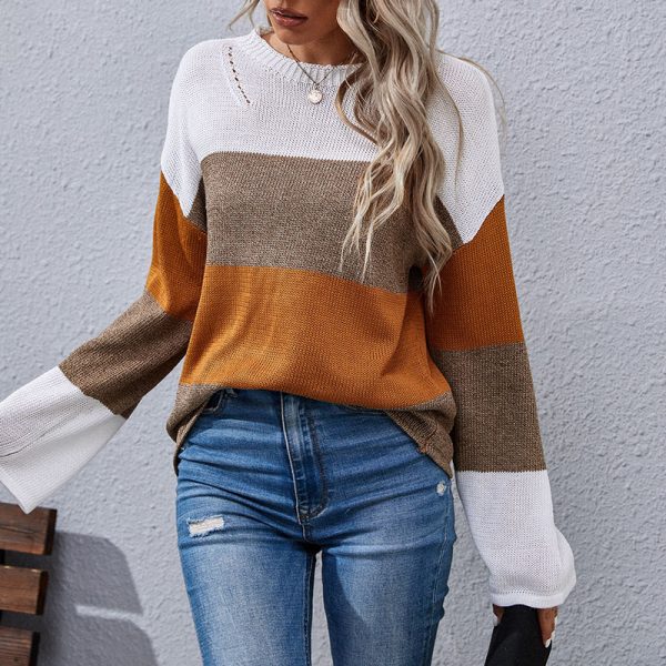 Autumn/Winter Women's Loose Stitched Long-Sleeve Sweater