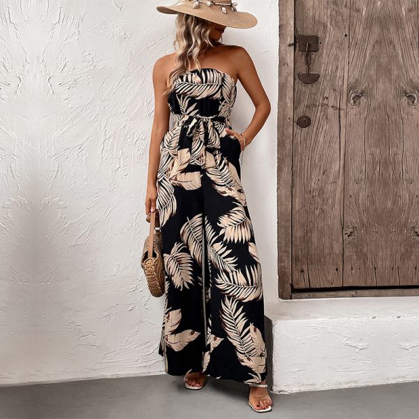 Printed Tube Top Jumpsuit - Summer Chic