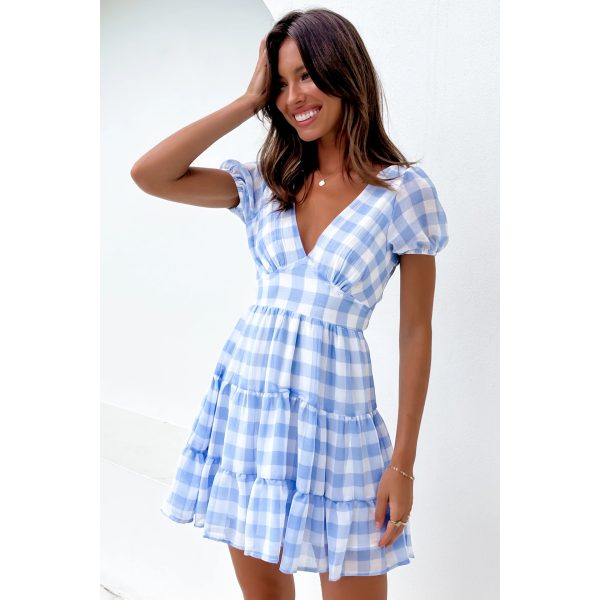 Plaid Printed Chiffon Dress - Spring/Summer