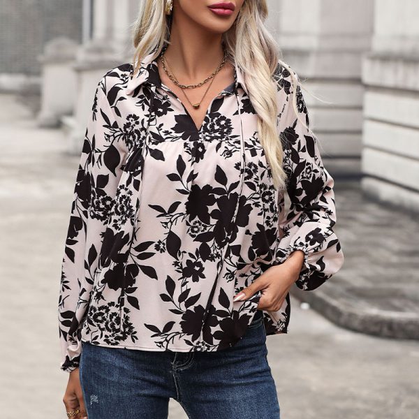 French Printed Shirt - Women's Autumn Fashion