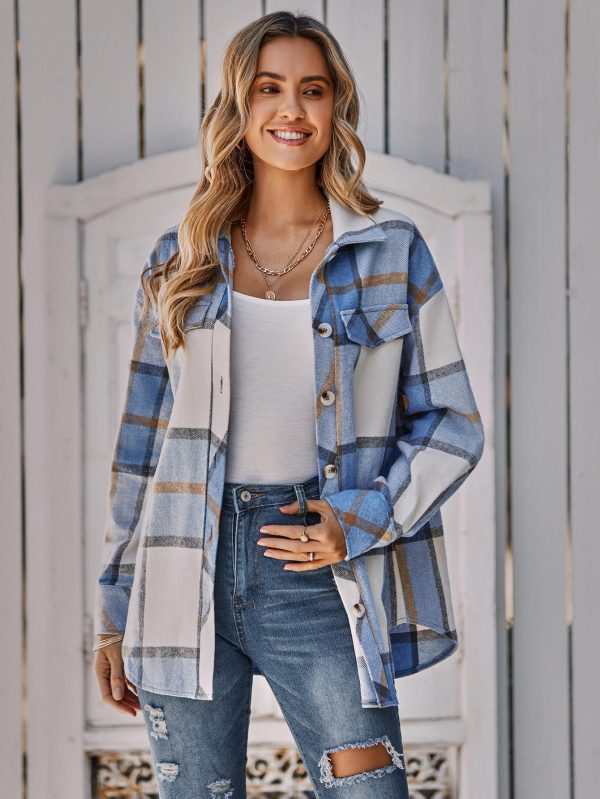 Plaid Single-Breasted Coat - Autumn Chic