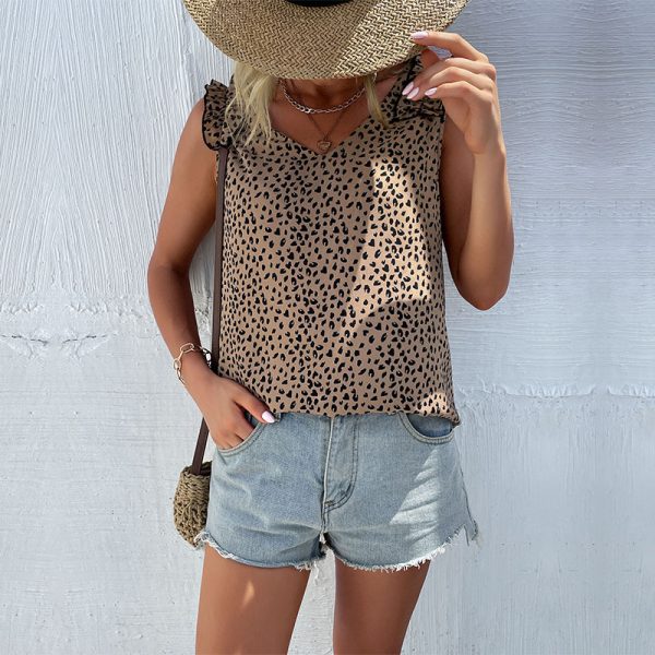 Sleeveless Leopard Print Sling Top for Women