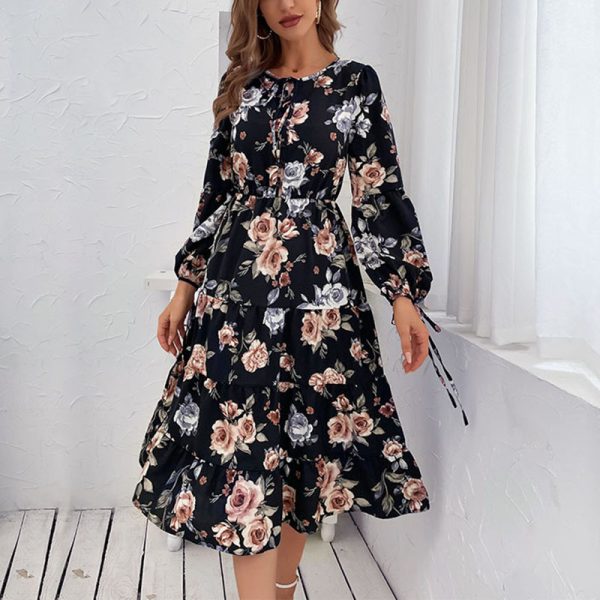 Vintage Floral Long Sleeve Dress