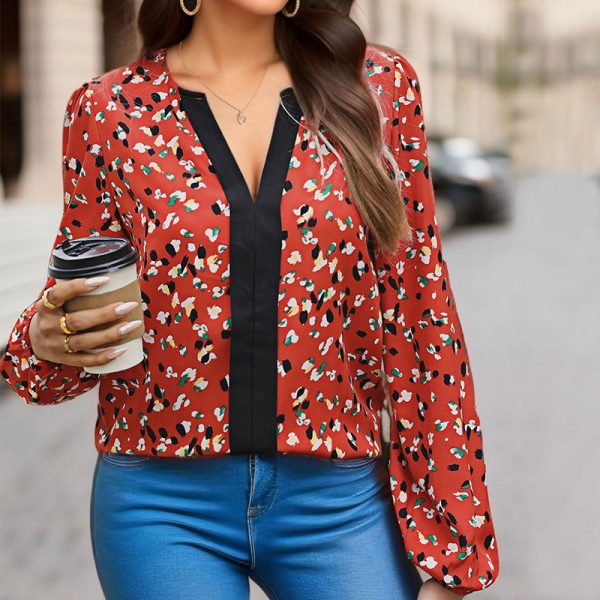 Women's Long Sleeve Red Shirt for Effortless Style