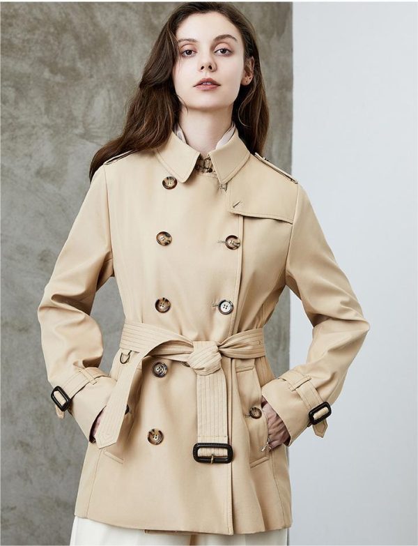 British Spring Autumn Mid-Length Trench Coat