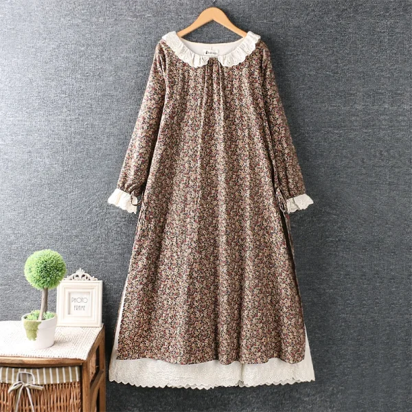 Eco Blossom long sleeve Midi Dress