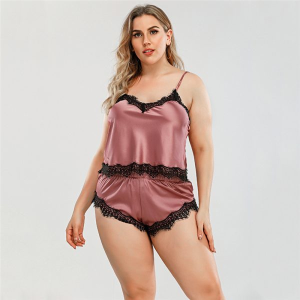 Plus Size Rayon Suspender Shorts Set