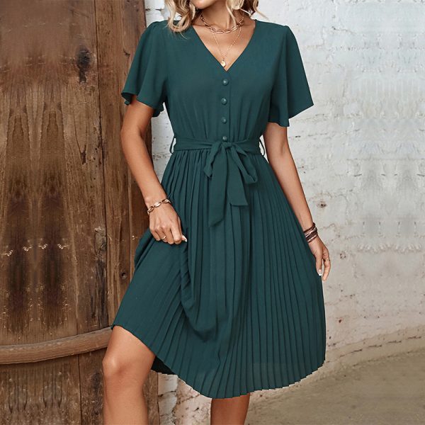 Summer Pleated Dress for Women