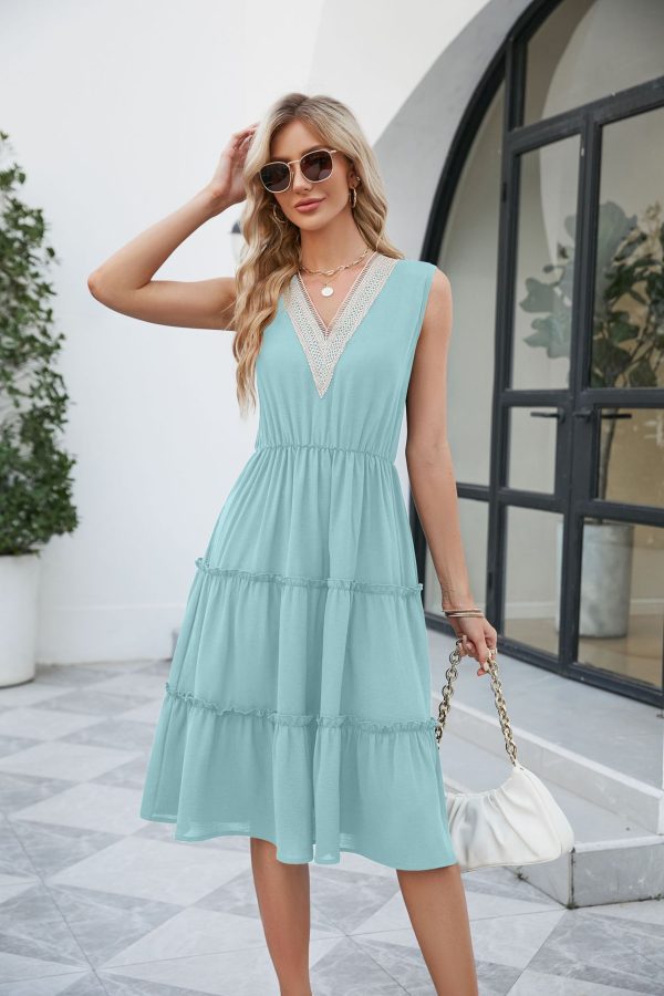 Beach V-neck Swing Dress: Comfortable and Sexy