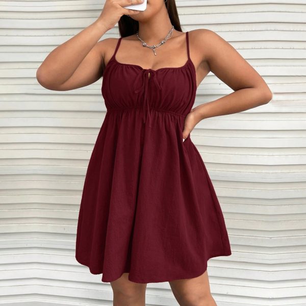 Plus Size Spring Summer Strap Mini Dress