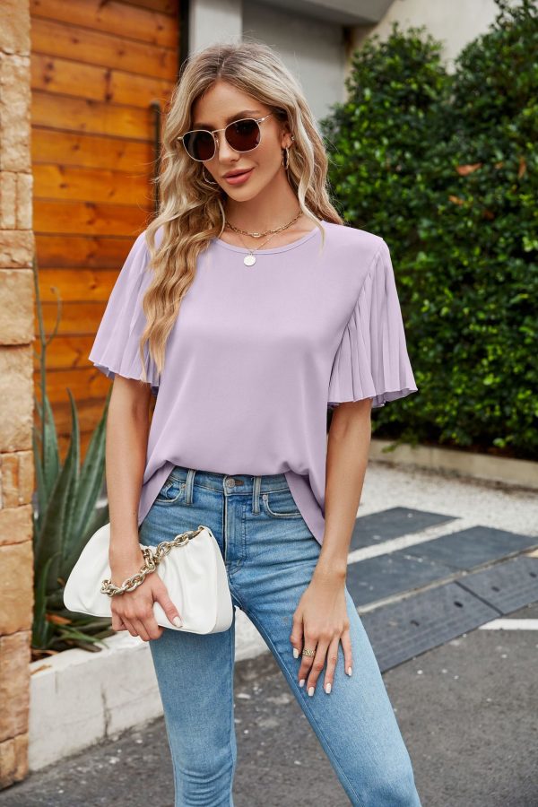 Ice Silk Bell Sleeve Top: Stylish & Comfortable