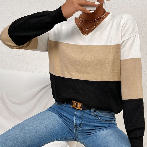 Autumn Winter Loose Casual V-neck Sweater for Women