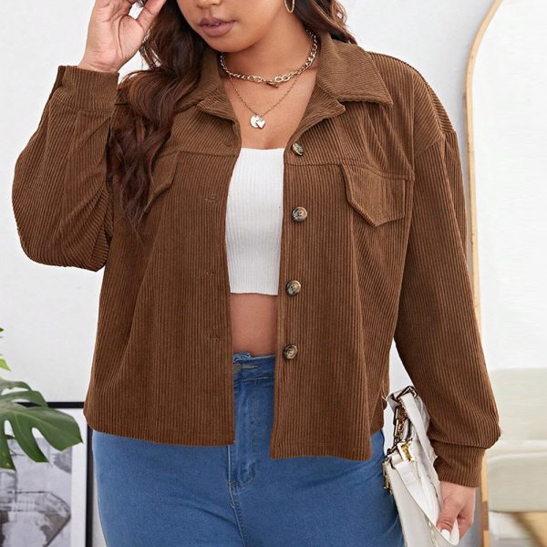 Plus Size Autumn Winter Corduroy Jacket