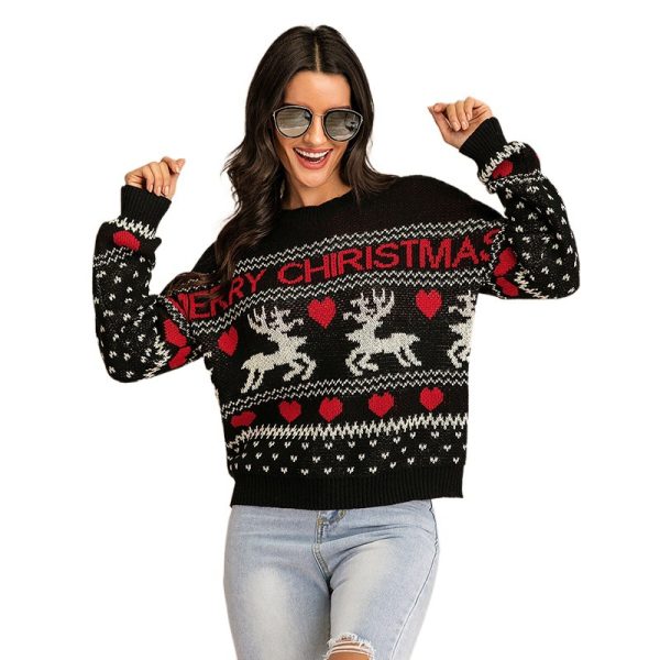 Women's Winter Red Knitted Christmas Sweater