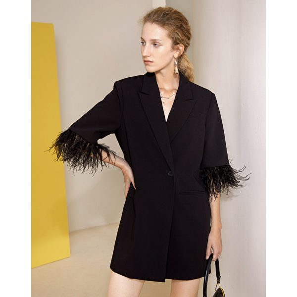 Tassel V-neck Blazer Dress