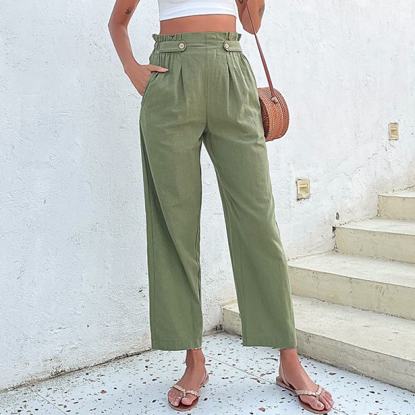 Solid Color Cropped Straight Pants for Stylish Summer Days