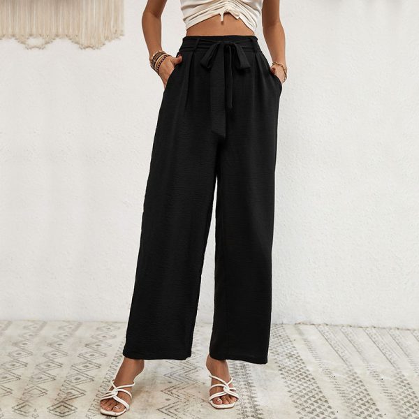 Black Wide Leg Pants for Women's Casual Summer Style