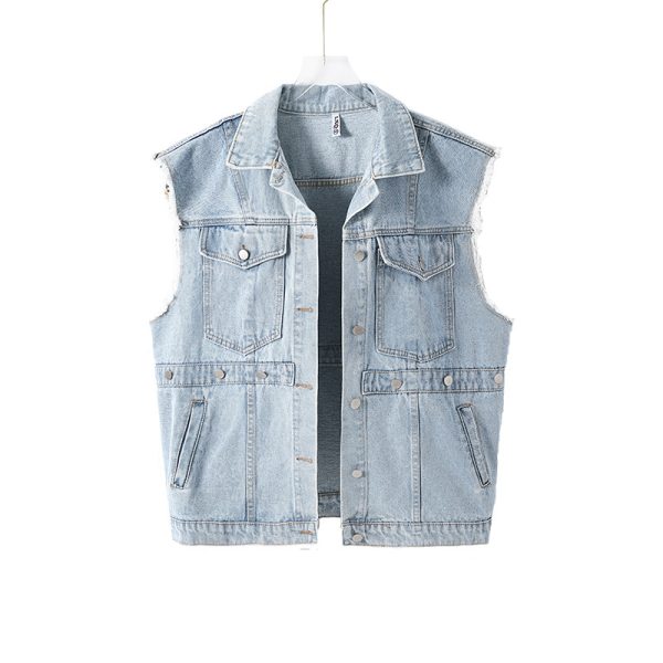 Women Clothing Denim Sleeveless Vest Jacket Outfit Ideas