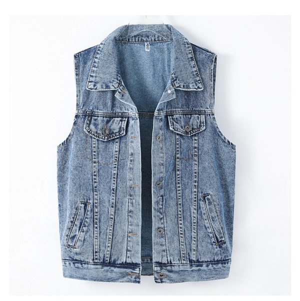 Denim Sleeveless Vest Jacket Outfit Ideas