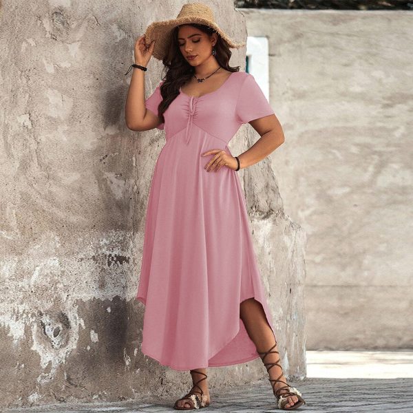 2024 Shein Plus Size Slim Casual Vacation Maxi Dress