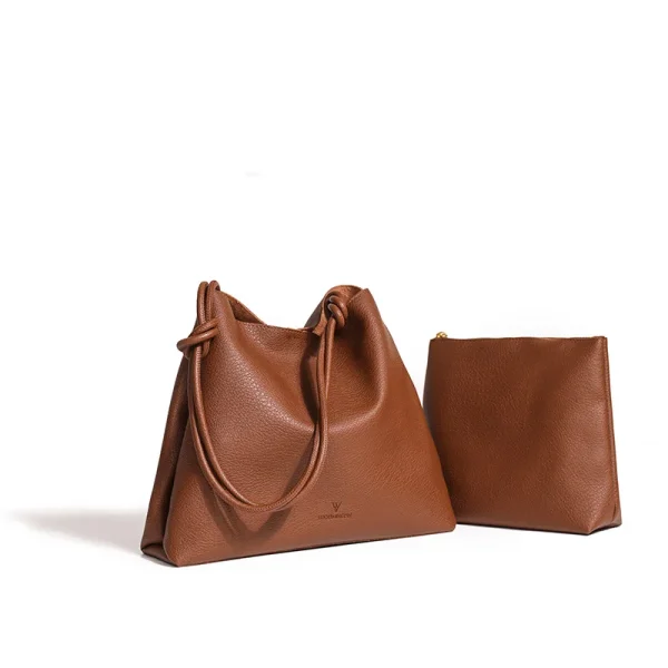 100% cowhide Bucket  Two piece set Single Shoulder Bag