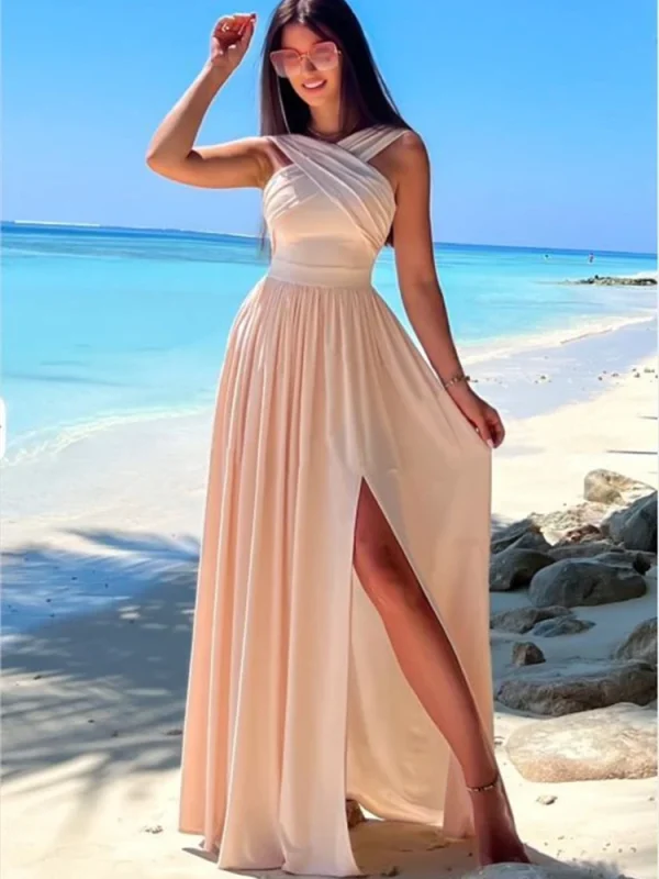 Summer Long Slit Evening Dress Women