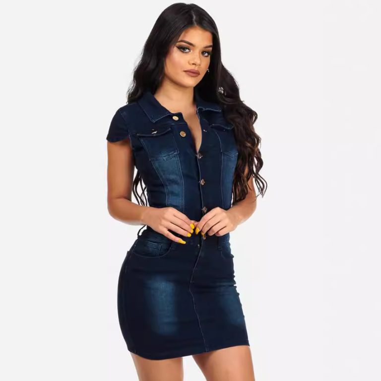 Women's Sexy Slim Denim Dress Hip Nightclub Dress