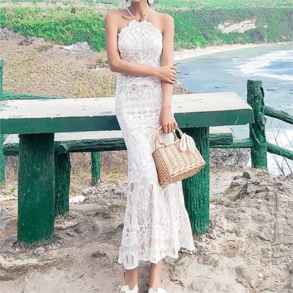 Women's Seaside  Spaghetti Straps Lace Dress