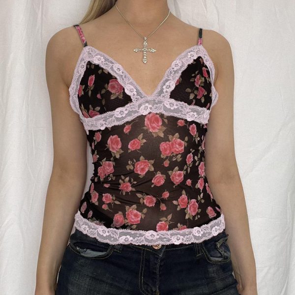 Women's  Sexy Retro Sexy See Through Slim Vest