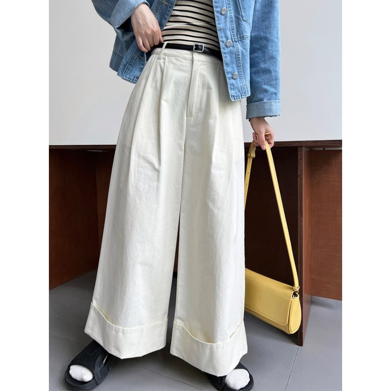 Women's  Slim Fit Casual Curling Wide Leg Pants