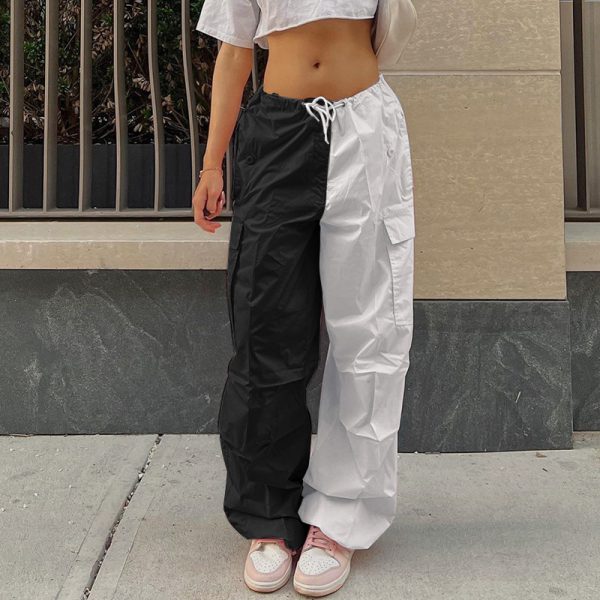 Women's  Wide Leg Loose Casual Trousers Lace Straight Cargo Pants Casual Pants