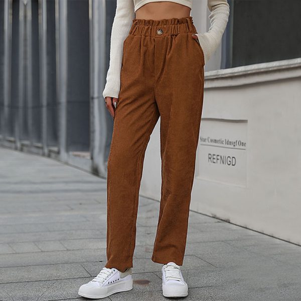 Women's Wear Autumn Color Corduroy Pants