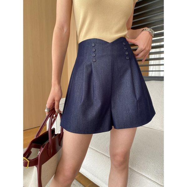 Women's Shaped Waist Imitation Slimming Casual A line Shorts