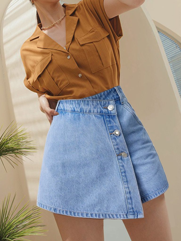 Women's  Net Denim Shorts Skirts