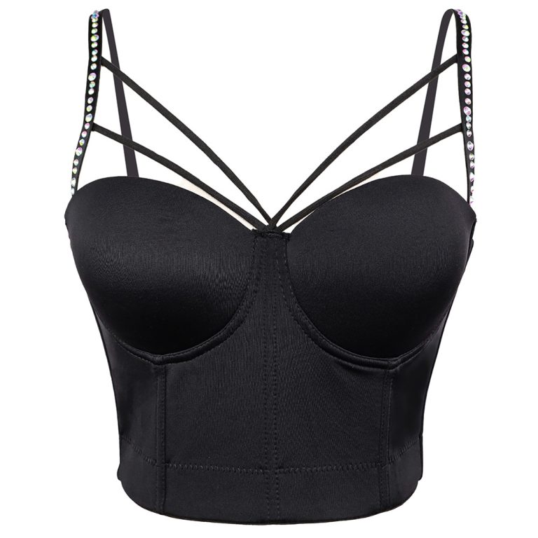 Women's Rhinestone Sexy Tight Triangle Strap Vest Can Be Worn Outside Women