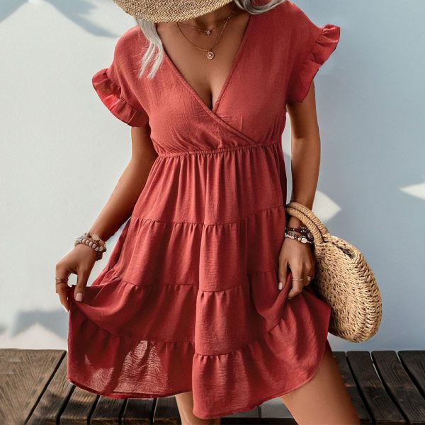 Women's Sleeve Solid Color Dress