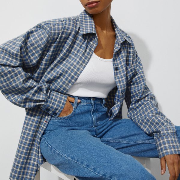 Women's  Loose All Match Plaid Unisex Shirt