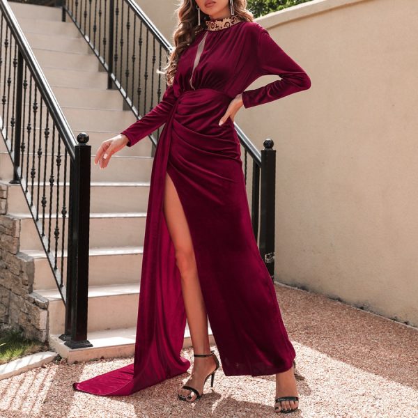 Women's High Neck Sexy Evening Dress