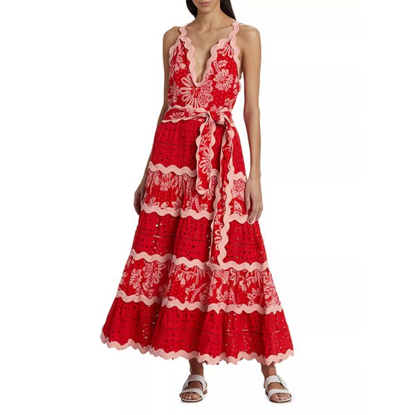 Women's Summer Lace up Waist Controlled Slimming Maxi Dress