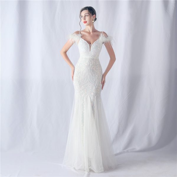 Women's Sequin Annual Meeting Wedding Evening Dress