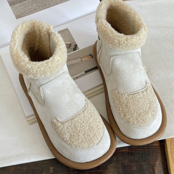 Soft Bottom Fur Mouth Side Zip Short Boot