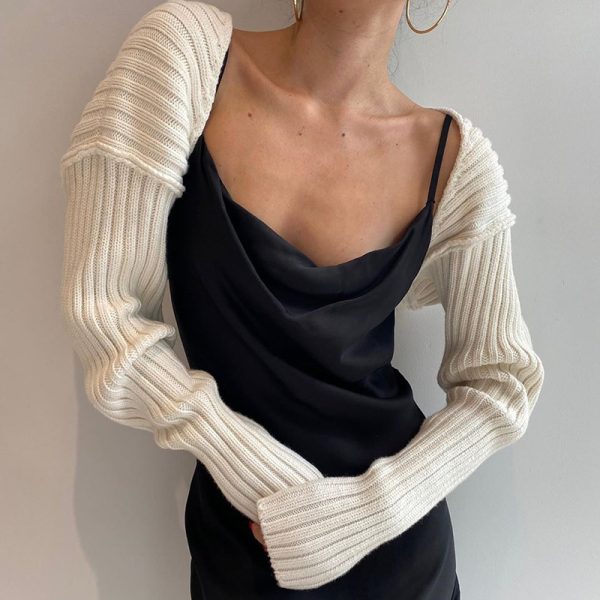 Top Sexy All-Matching Ultra Short Long Sleeve Sweater Nostalgic 90s outfits