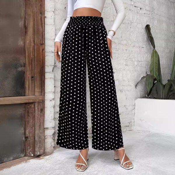 Polka Dot Print High Waist Wide Leg Pant fashion trends