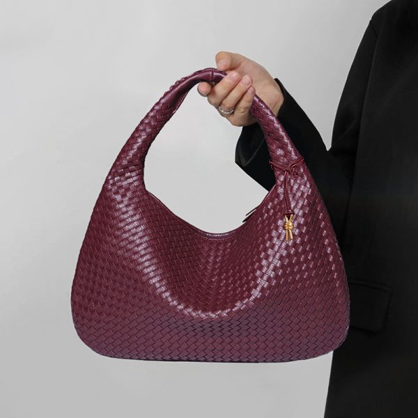 Women Woven Bag Large Capacity Handbag Office Casual Shoulder Bag